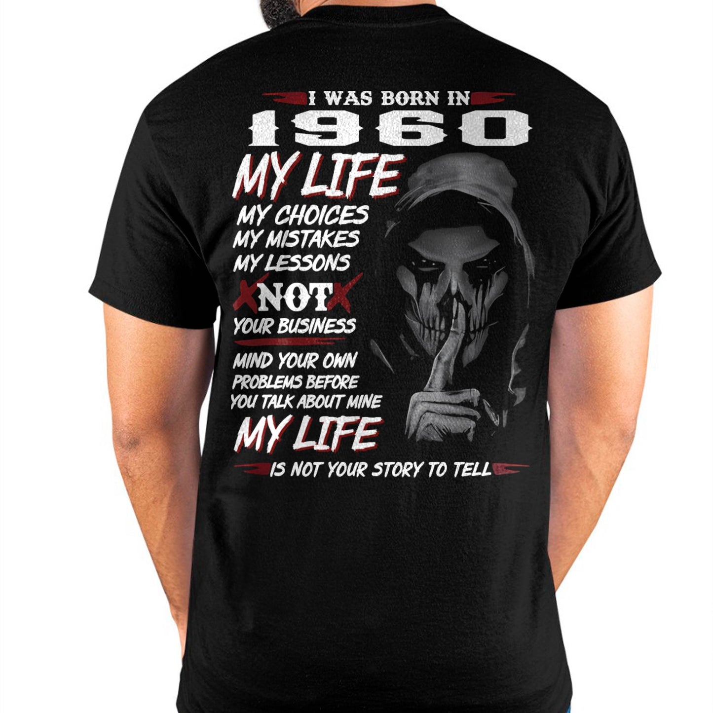 I WAS BORN IN 1960 - T-SHIRT FOR MAN - ntnt1960 (SKU07-1960)
