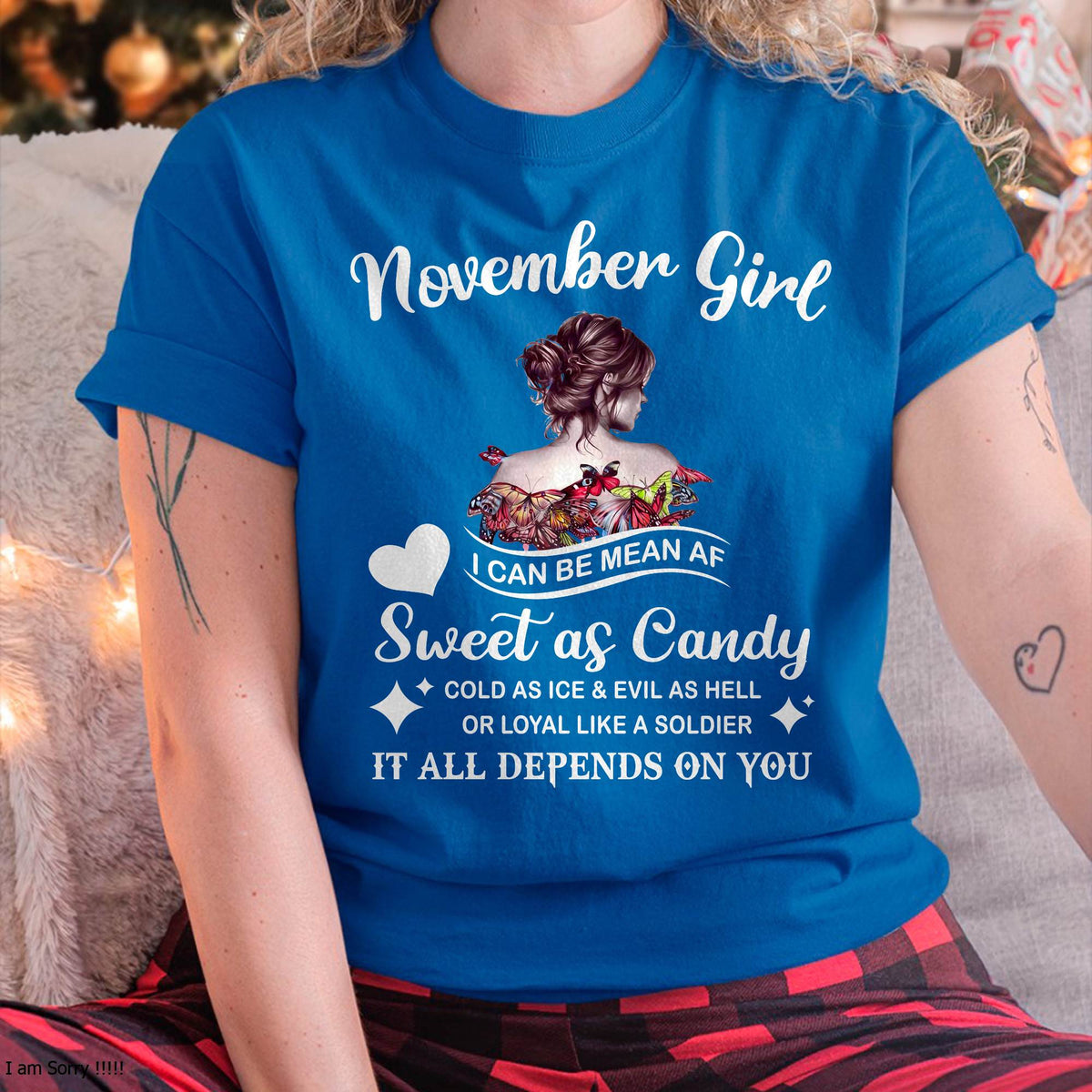 November Girl T-Shirt – Sweet As Candy, Cold As Ice - Birthday Gift for Women - ntnt11 (SKU26T-01-38-11)