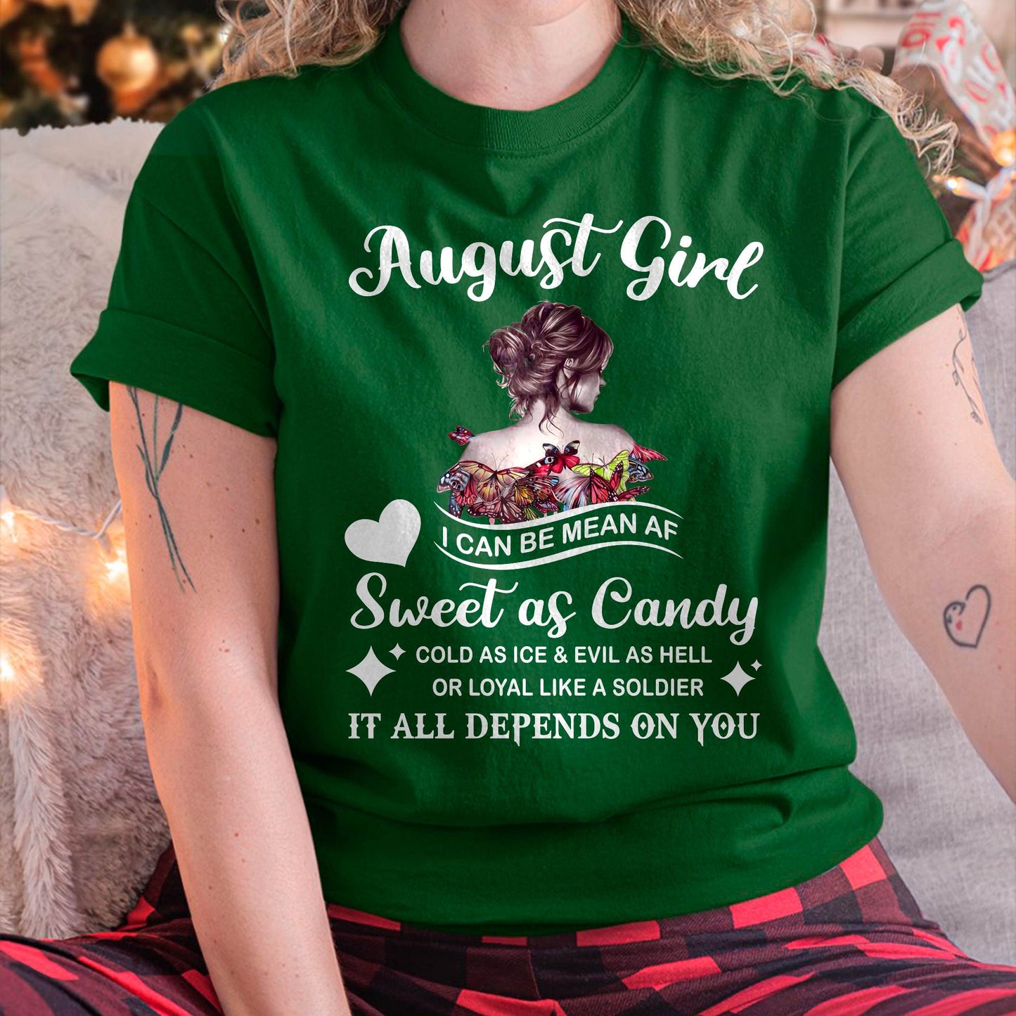 August Girl T-Shirt – Sweet As Candy, Cold As Ice - Birthday Gift for Women - ntnt08 (SKU26T-01-38-08)