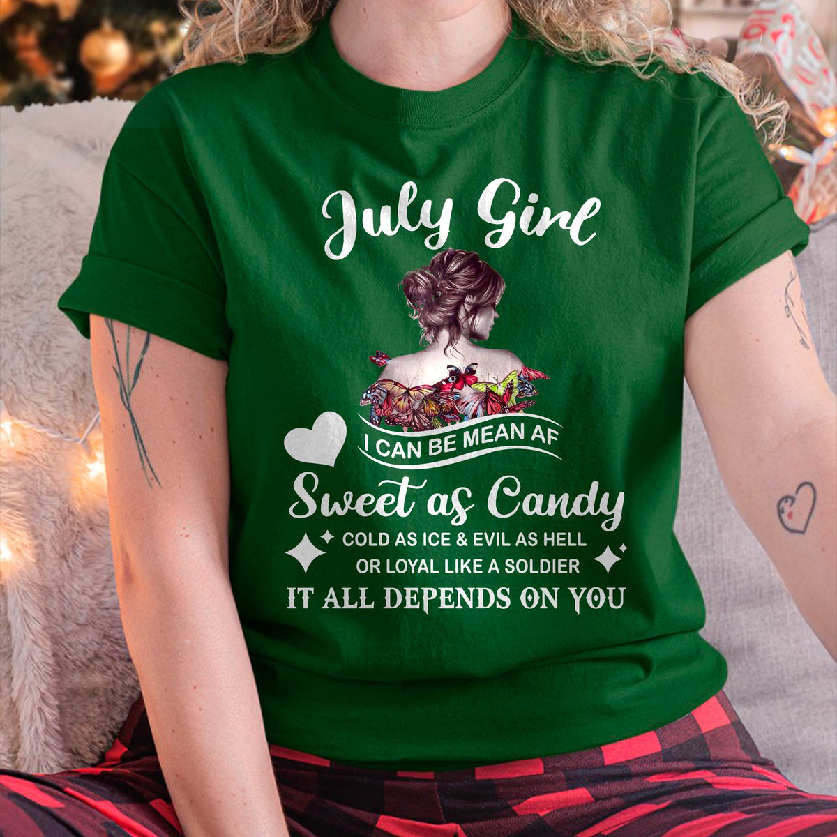 July Girl T-Shirt – Sweet As Candy, Cold As Ice - Birthday Gift for Women - ntnt07 (SKU26T-01-38-07)