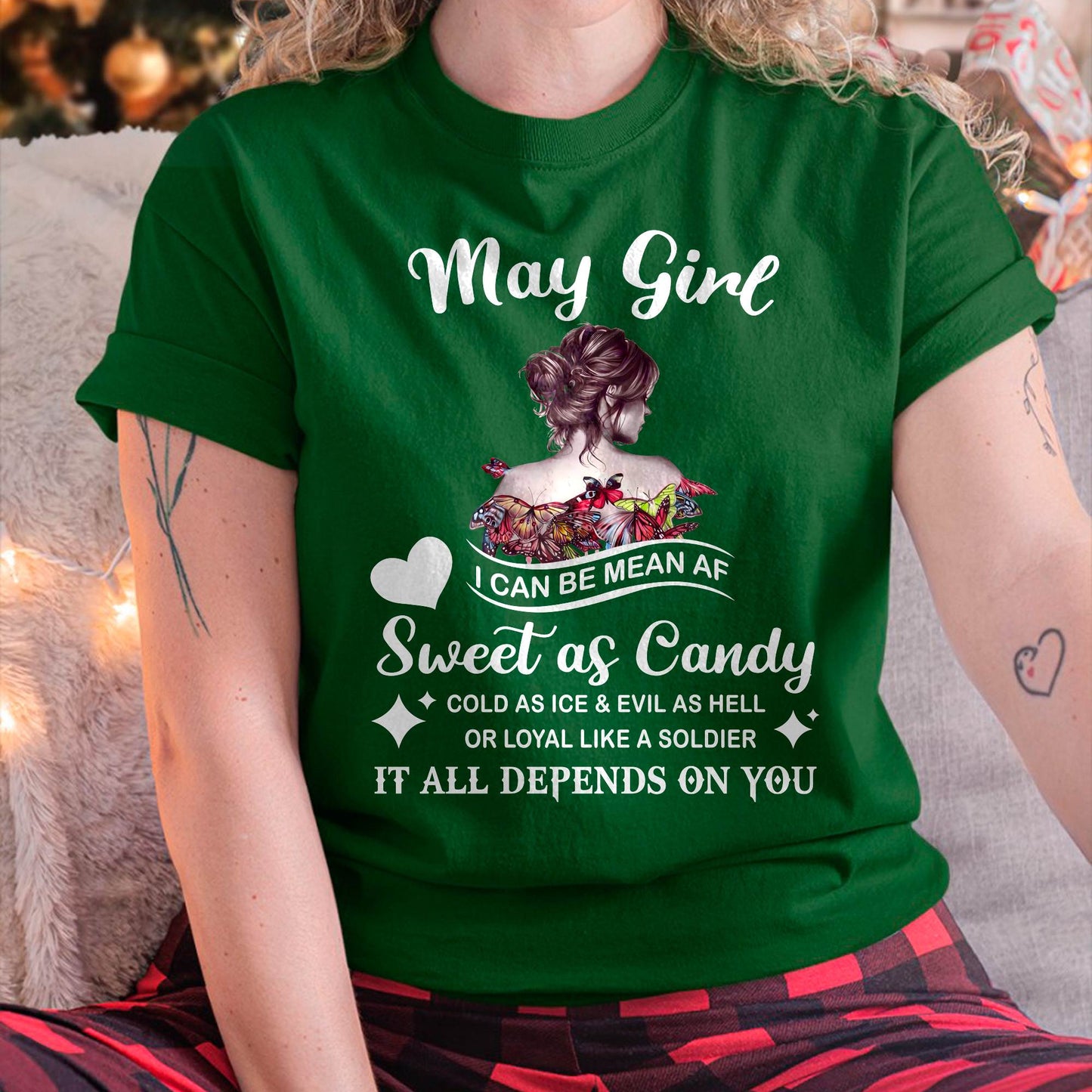 May Girl T-Shirt – Sweet As Candy, Cold As Ice - Birthday Gift for Women - ntnt05 (SKU26T-01-38-05)