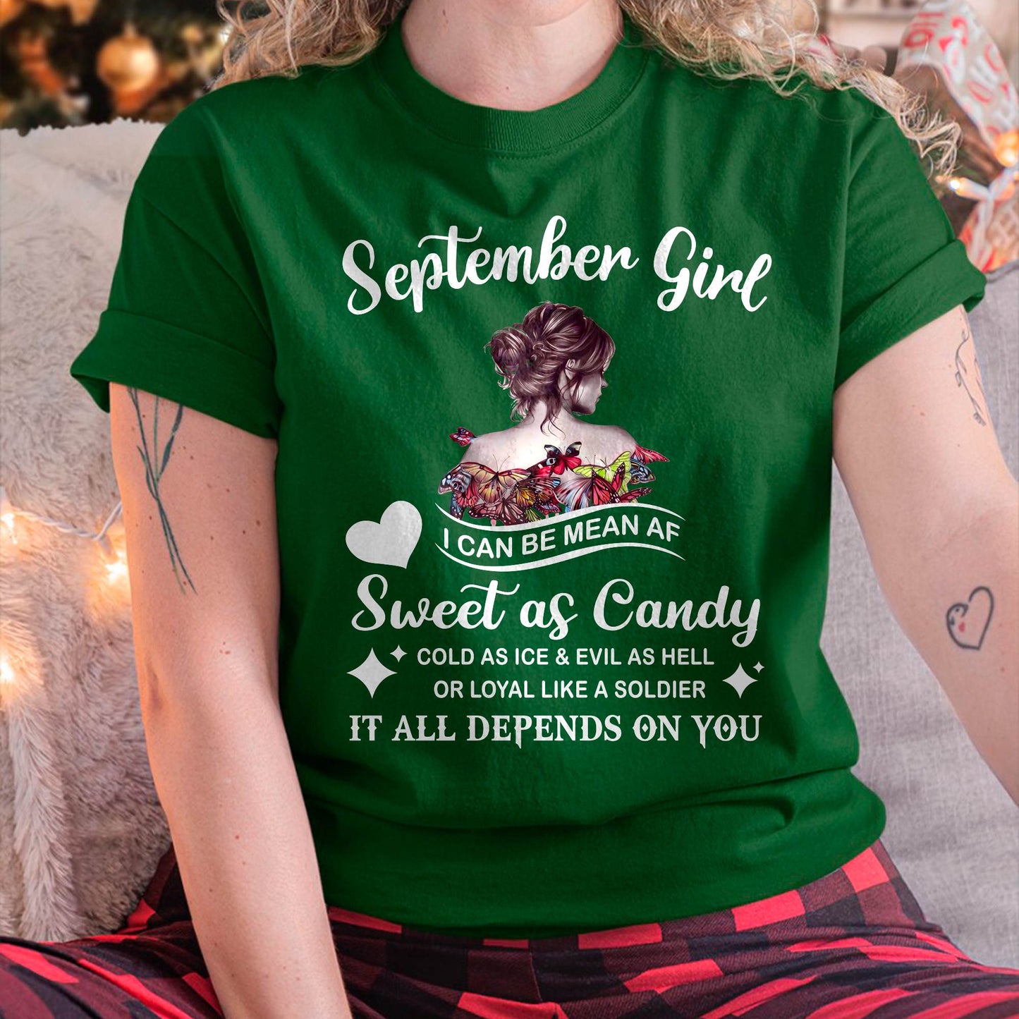September Girl T-Shirt – Sweet As Candy, Cold As Ice - Birthday Gift for Women - ntnt09 (SKU26T-01-38-09)