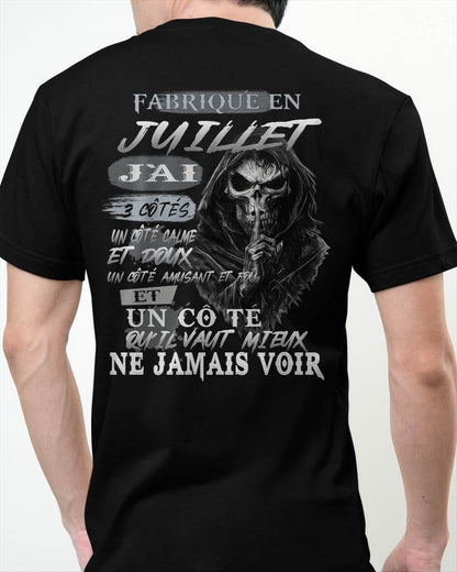 Fabriqué en Juillet – J’ai 3 Côtés | T-Shirt Homme Caractère Fort - ntnt07 (SKU26T-01174-07)