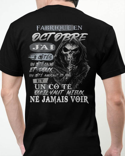Fabriqué en Octobre – J’ai 3 Côtés | T-Shirt Homme Caractère Fort - ntnt10 (SKU26T-01174-10)