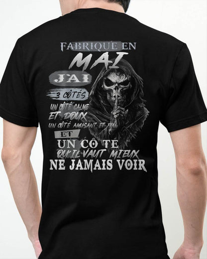 Fabriqué en Mai – J’ai 3 Côtés | T-Shirt Homme Caractère Fort - ntnt05 (SKU26T-01174-05)