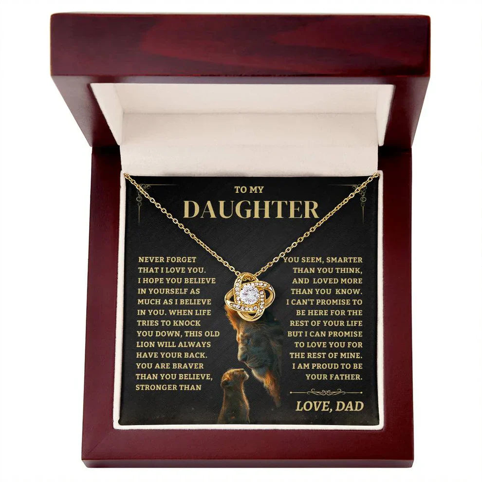 TO MY DAUGHTER FROM DAD - Premium Love Knot Necklace (SKUJ06-88)