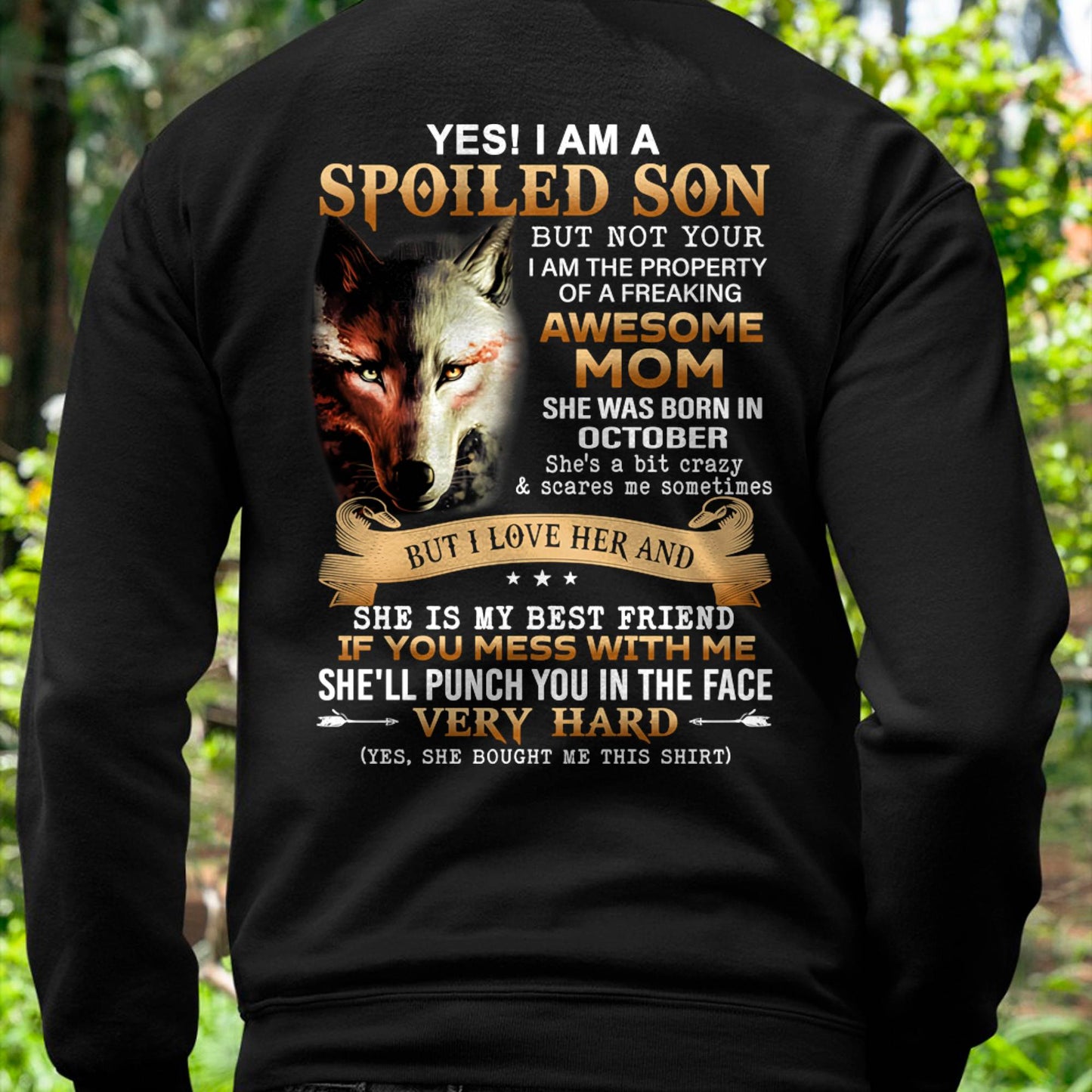 October - Lucky Son of Awesome Mom - Perfect Gift for Son From Mom - ntnt10 (SKU10-128-10)