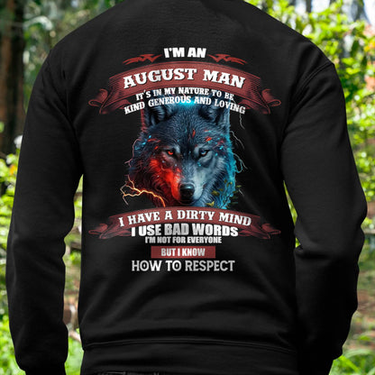 AUGUST - KNOW HOW TO RESPECT - BIRTHDAY T-SHIRT FOR MEN - ntnt08 (SKU12-162-08)