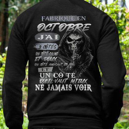 Fabriqué en Octobre – J’ai 3 Côtés | T-Shirt Homme Caractère Fort - ntnt10 (SKU26T-01174-10)