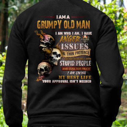 Grumpy Old Man T-Shirt - Funny Skull Anger Issues Tee - Perfect Gift For Men ntnt00 (SKU08-67-00)