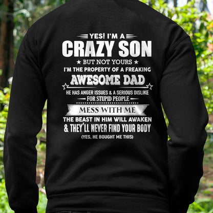 YES! I'M A CRAZY SON - GIFT FOR SON FROM DAD - ntnt00 (SKU07-52-00)