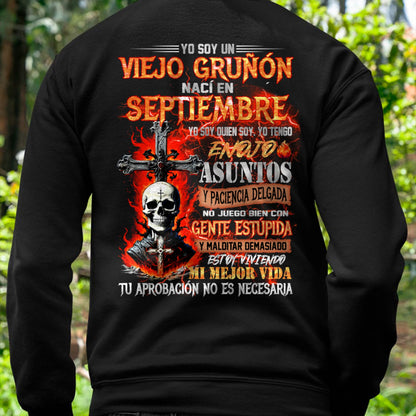 Septiembre - Viejo Gruñón - Camiseta Divertida de Calavera con Problemas de Ira - Regalo Perfecto Para Ti - ntnt09 (SKU26T-01203-09)