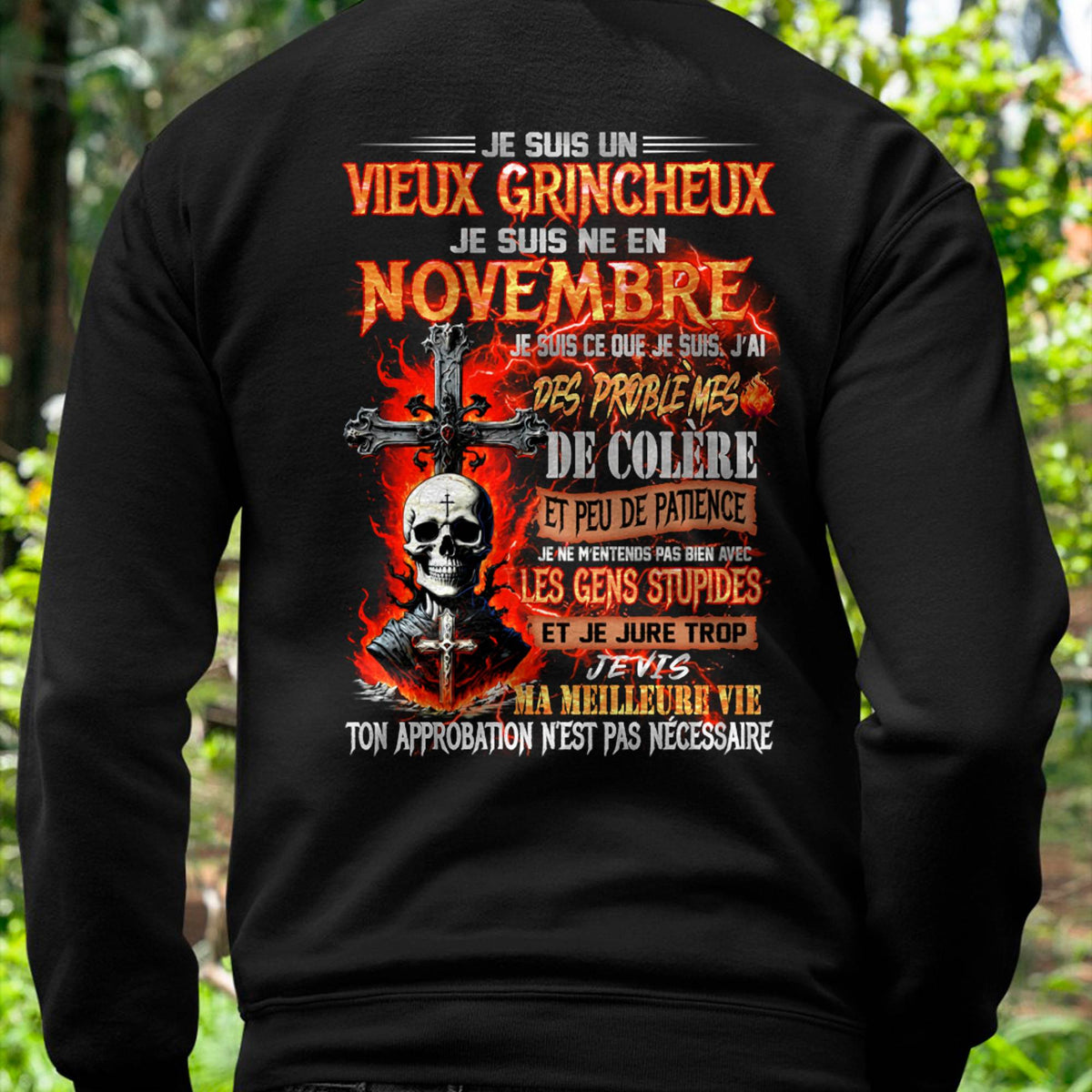 Je Suis Un Vieux Grincheux Né en Novembre – T-Shirt Homme Fort Caractère - ntnt11 (SKU26T-01141-11)