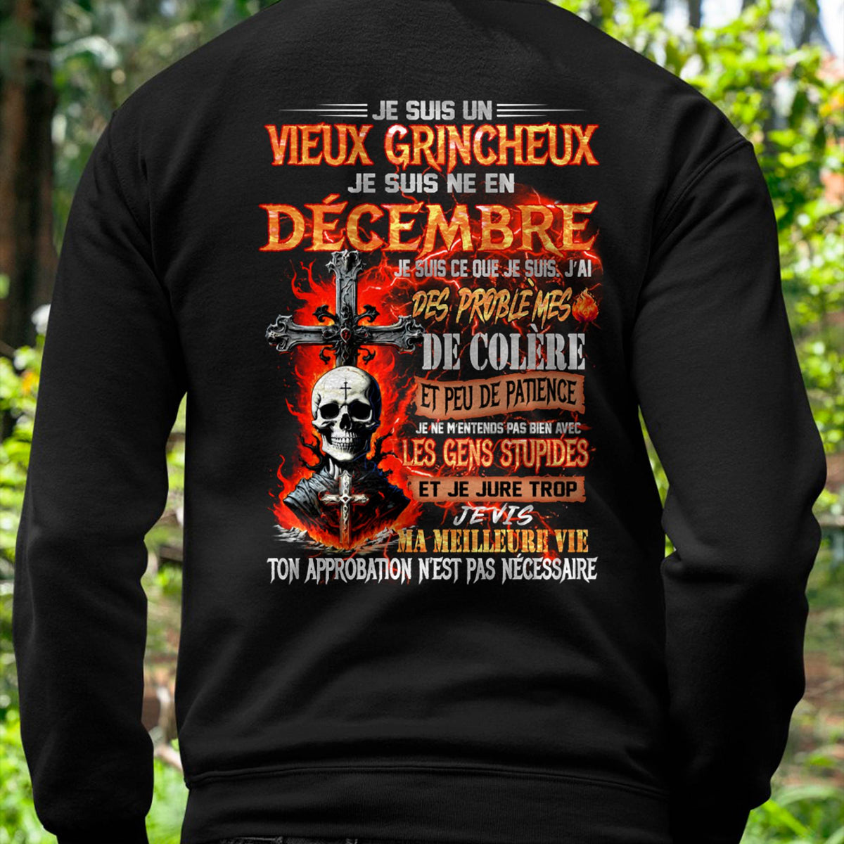 Je Suis Un Vieux Grincheux Né en Décembre – T-Shirt Homme Fort Caractère - ntnt12 (SKU26T-01141-12)