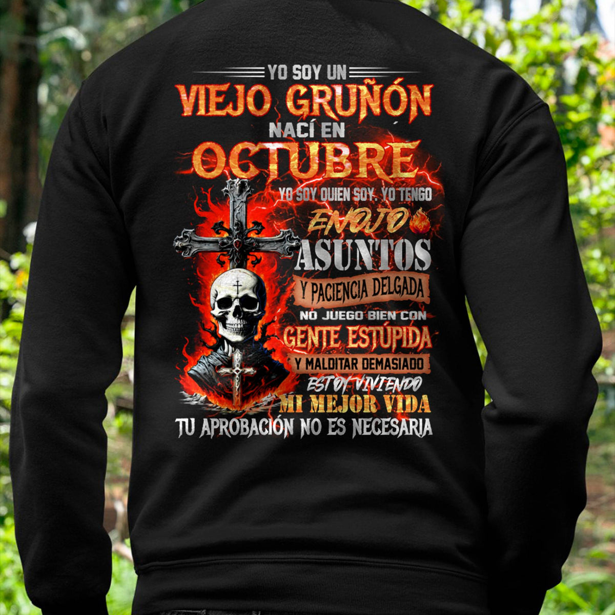 Octubre - Viejo Gruñón - Camiseta Divertida de Calavera con Problemas de Ira - Regalo Perfecto Para Ti - ntnt10 (SKU26T-01203-10)