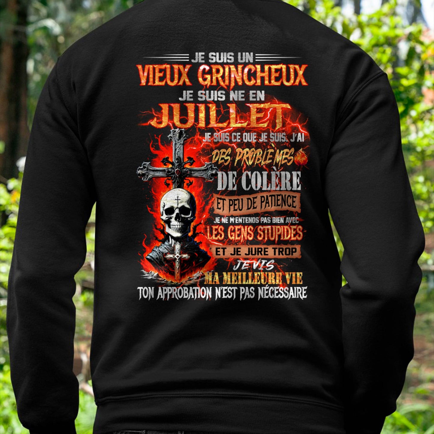 Je Suis Un Vieux Grincheux Né en Juillet – T-Shirt Homme Fort Caractère - ntnt07 (SKU26T-01141-07)
