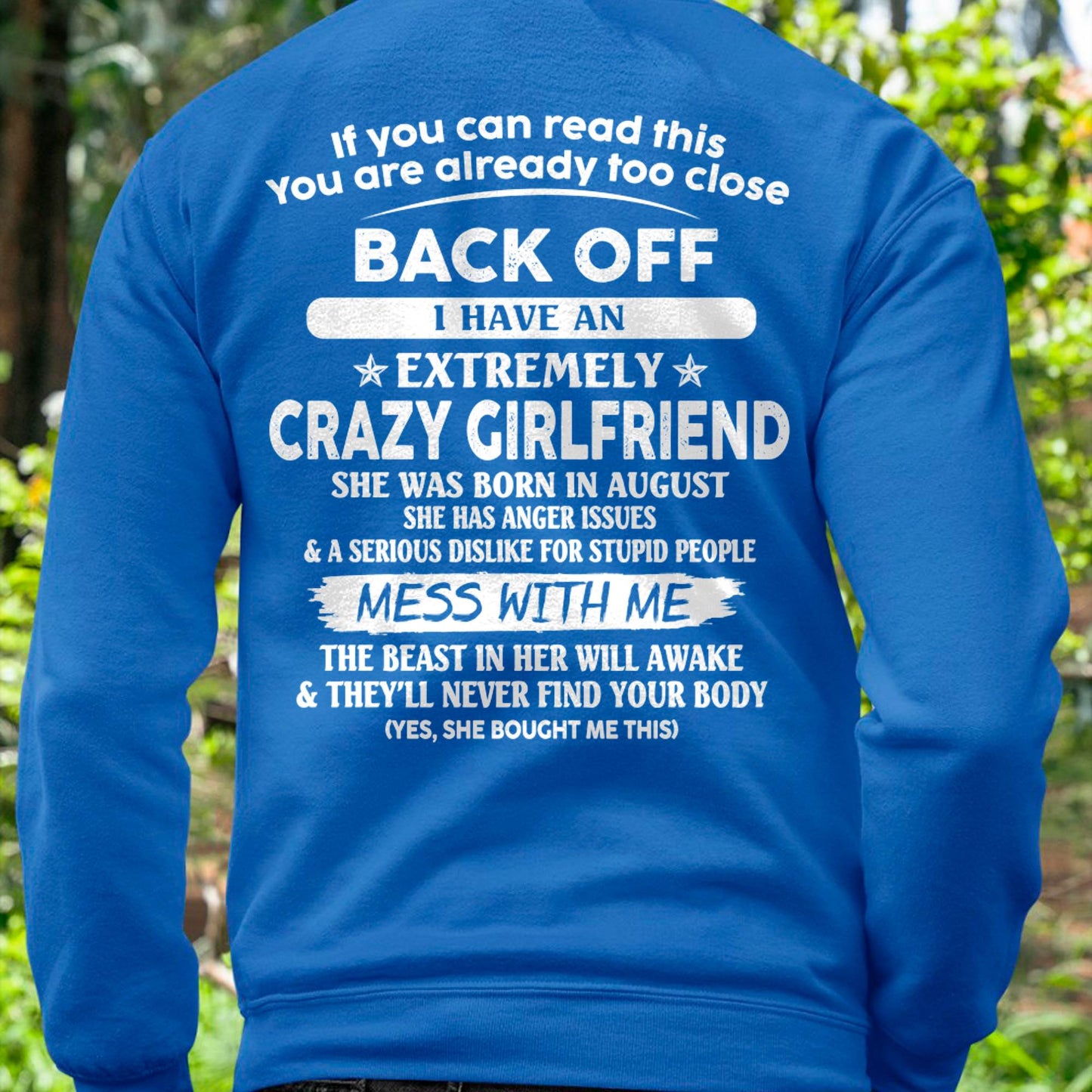 August - If You Can Read This You Are Already Too Close - Gift For Your Boyfriend, Husband From Wife - ntnt08 (SKU07-175-08)