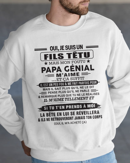 Oui, je suis un garçon têtu – T-shirt | Cadeau d’anniversaire de papa pour son fils - ntnt00 / fr00 (SKU12-260-00)