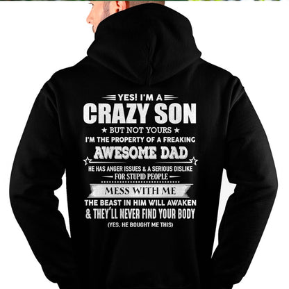 YES! I'M A CRAZY SON - GIFT FOR SON FROM DAD - ntnt00 (SKU07-52-00)