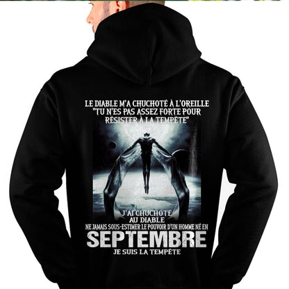 Je Suis la Tempête – Ne Jamais Sous-Estimer le Pouvoir d’un Homme Né en Septembre – T-Shirt Homme - ntnt09 (SKU26T-01160-09)
