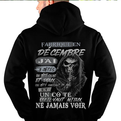 Fabriqué en Décembre – J’ai 3 Côtés | T-Shirt Homme Caractère Fort - ntnt12 (SKU26T-01174-12)