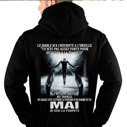 Je Suis la Tempête – Ne Jamais Sous-Estimer le Pouvoir d’un Homme Né en Mai – T-Shirt Homme - ntnt05 (SKU26T-01160-05)