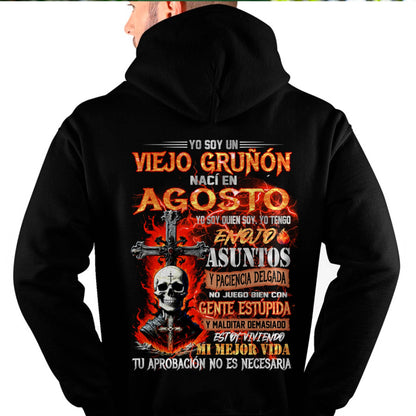 Agosto - Viejo Gruñón - Camiseta Divertida de Calavera con Problemas de Ira - Regalo Perfecto Para Ti - ntnt08 (SKU26T-01203-08)