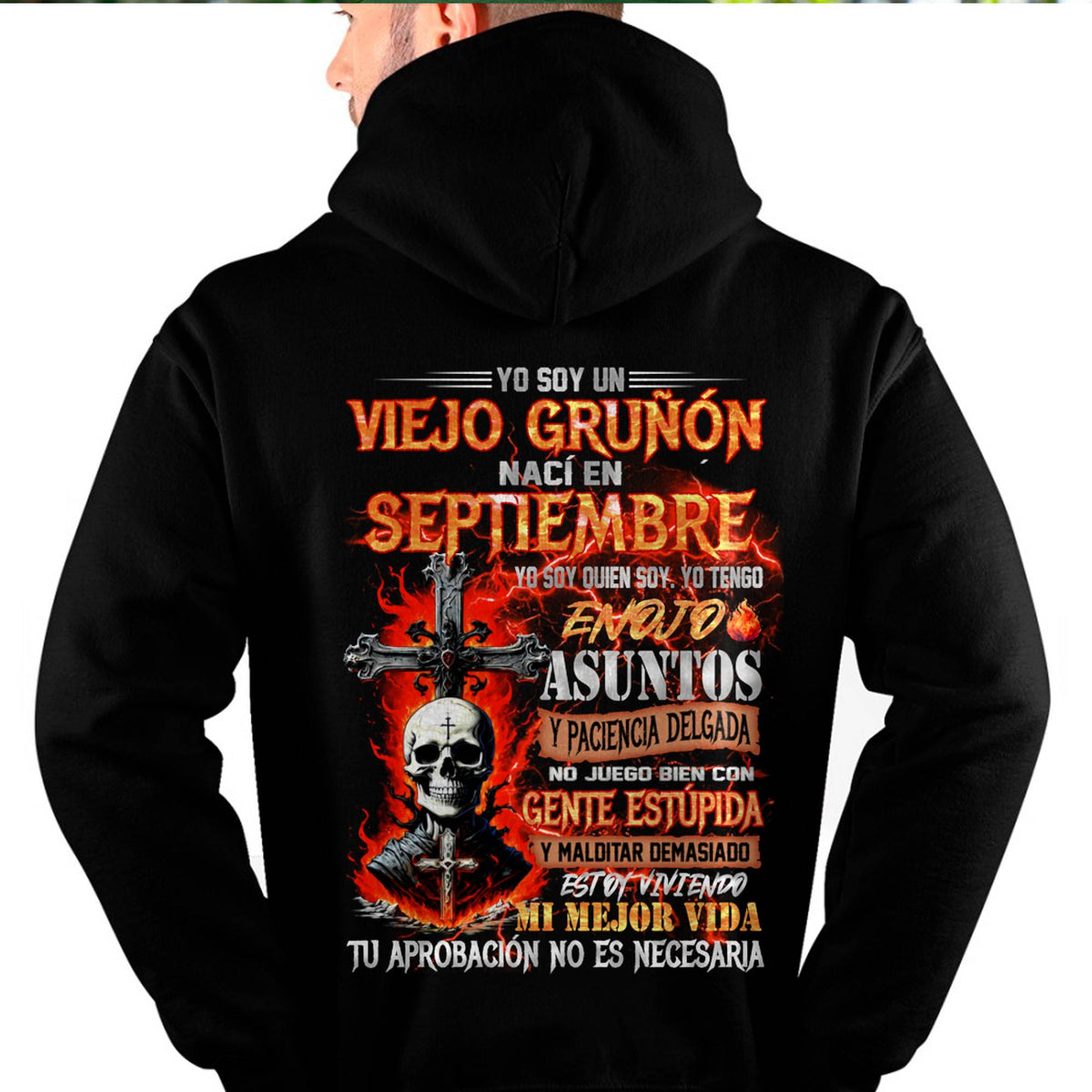 Septiembre - Viejo Gruñón - Camiseta Divertida de Calavera con Problemas de Ira - Regalo Perfecto Para Ti - ntnt09 (SKU26T-01203-09)