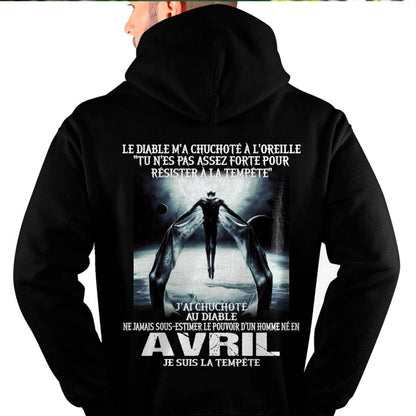 Je Suis la Tempête – Ne Jamais Sous-Estimer le Pouvoir d’un Homme Né en Avril – T-Shirt Homme - ntnt04 (SKU26T-01160-04)