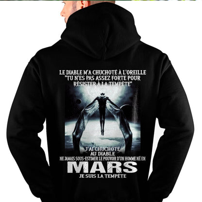 Je Suis la Tempête – Ne Jamais Sous-Estimer le Pouvoir d’un Homme Né en Mars – T-Shirt Homme - ntnt03 (SKU26T-01160-03)