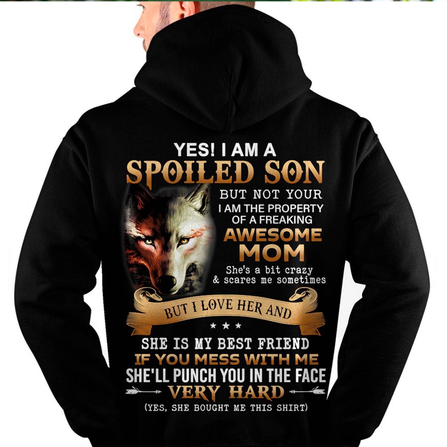 Lucky Son of Awesome Mom - Perfect Gift for Son From Mom - ntnt00 (SKU10-128-00)