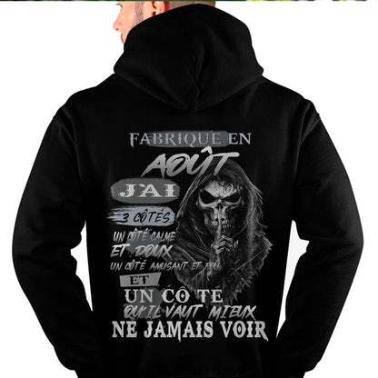 Fabriqué en Août – J’ai 3 Côtés | T-Shirt Homme Caractère Fort - ntnt08 (SKU26T-01174-08)