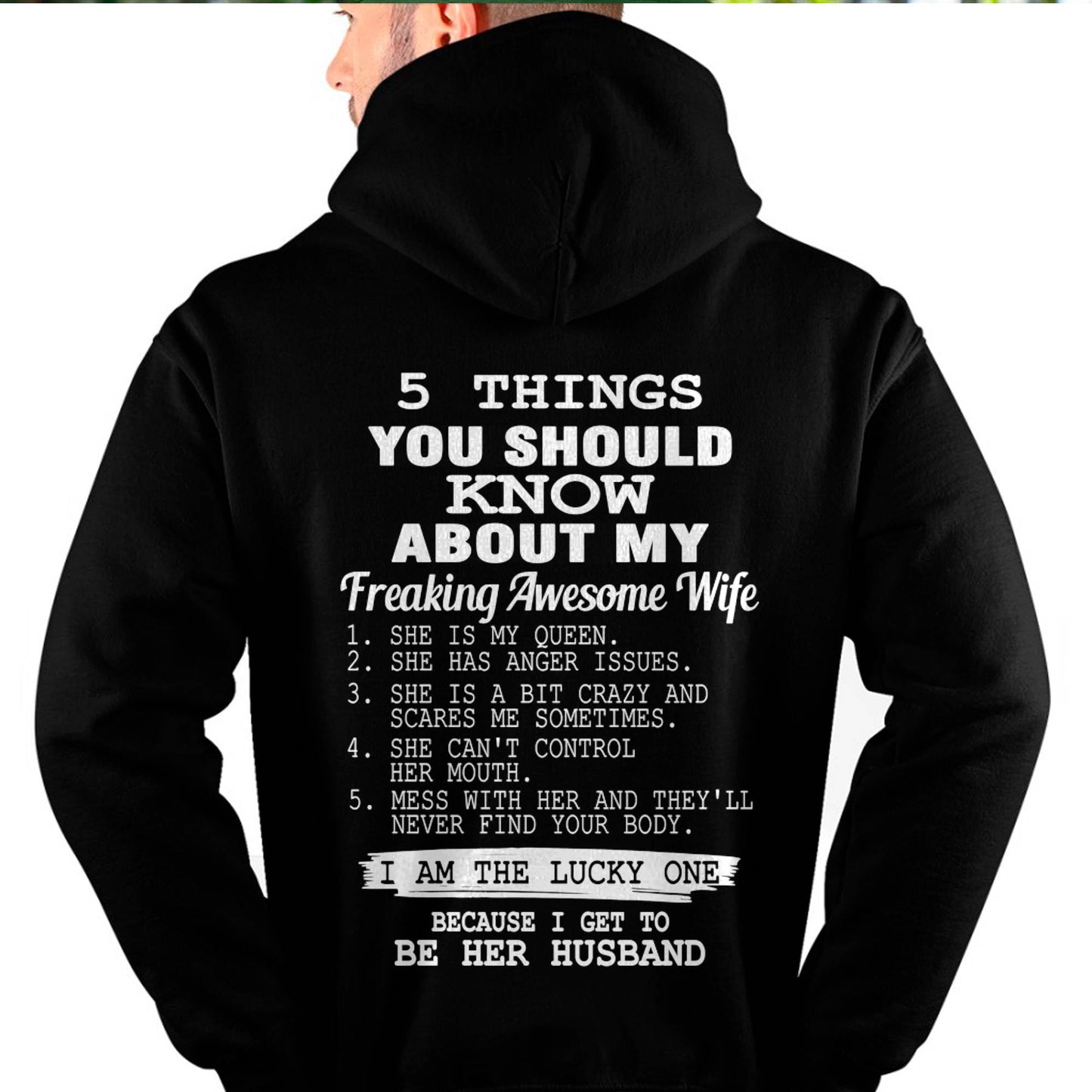 5 THINGS YOU SHOULD KNOW ABOUT MY FREAKING AWESOME WIFE - PERFECT GIFT FOR YOUR HUSBAND, BOYFRIEND - ntnt00 (SKU12-299)
