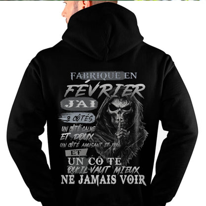 Fabriqué en Février – J’ai 3 Côtés | T-Shirt Homme Caractère Fort - ntnt02 (SKU26T-01174-02)