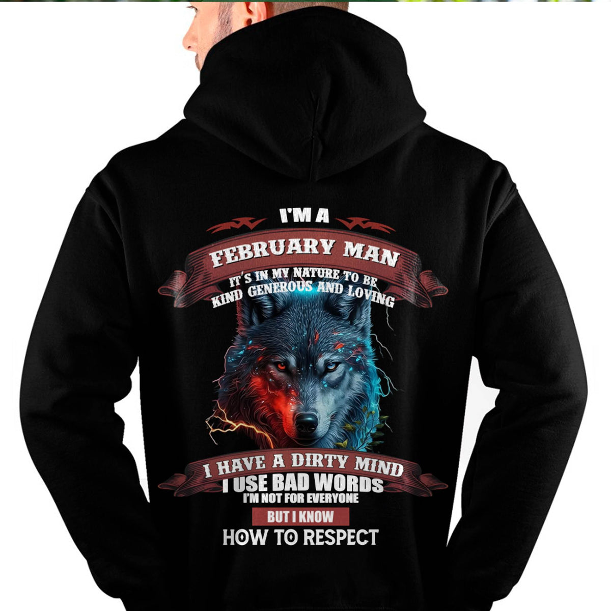 FEBRUARY - KNOW HOW TO RESPECT - BIRTHDAY T-SHIRT FOR MEN - ntnt02 (SKU12-162-02)