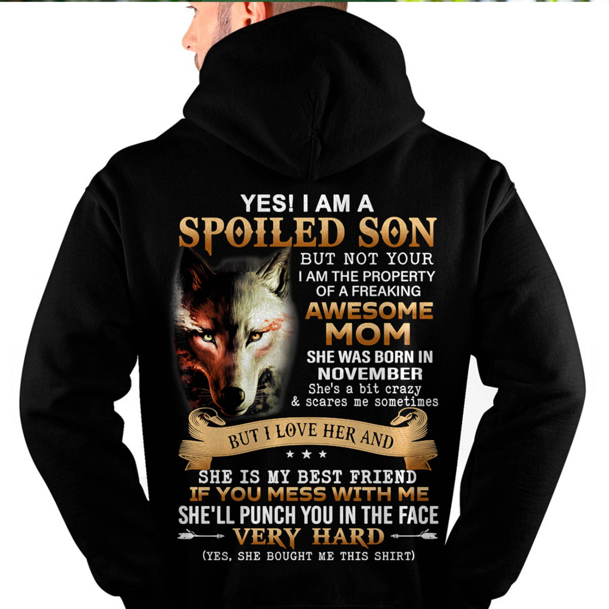 November - Lucky Son of Awesome Mom - Perfect Gift for Son From Mom - ntnt11 (SKU10-128-11)