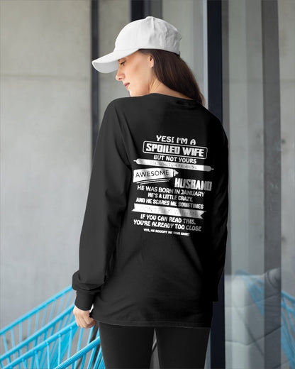 January Spoiled Wife Shirt - I Belong to a Freaking Awesome January Husband - From Husband - NTNT01 - (SKU2608-62-01)