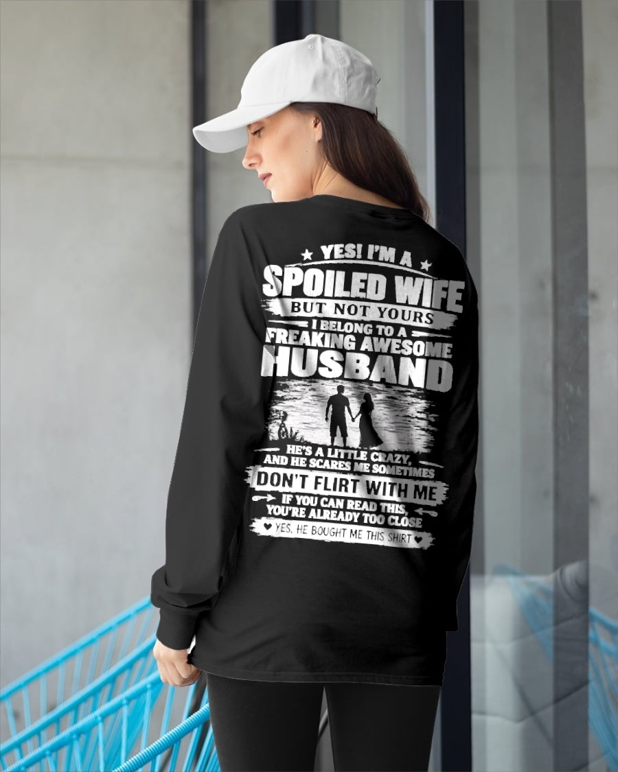 Spoiled Wife Shirt - I Belong to a Freaking Awesome January Husband - From Husband - NTNT00 - (SKU2609-121-00)