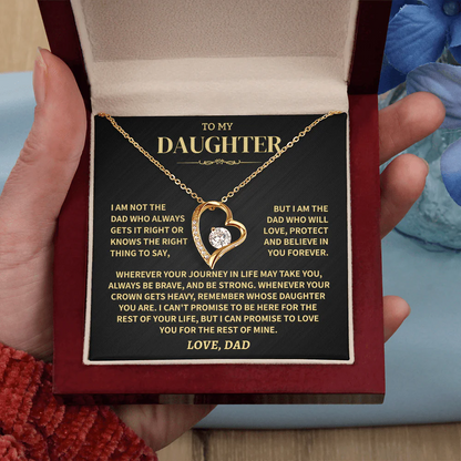 TO MY DAUGHTER "Whenever Your Crown Gets Heavy" - GIFT FROM DAD NTTD00 - Forever Love Necklace