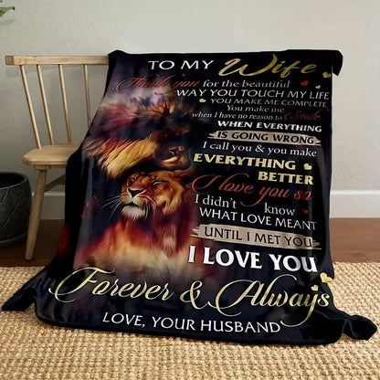 BLANKET FOR WIFE FROM HUSBAND – COMFORT & WARMTH GIFT Sherpa Fleece Blanket