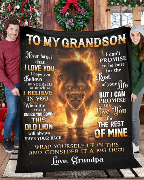 BLANKET FOR GRANDSON – COMFORT & WARMTH GIFT FROM GRANDPA  Sherpa Fleece Quilt Blanket ntnt00 (SKUB10-116)