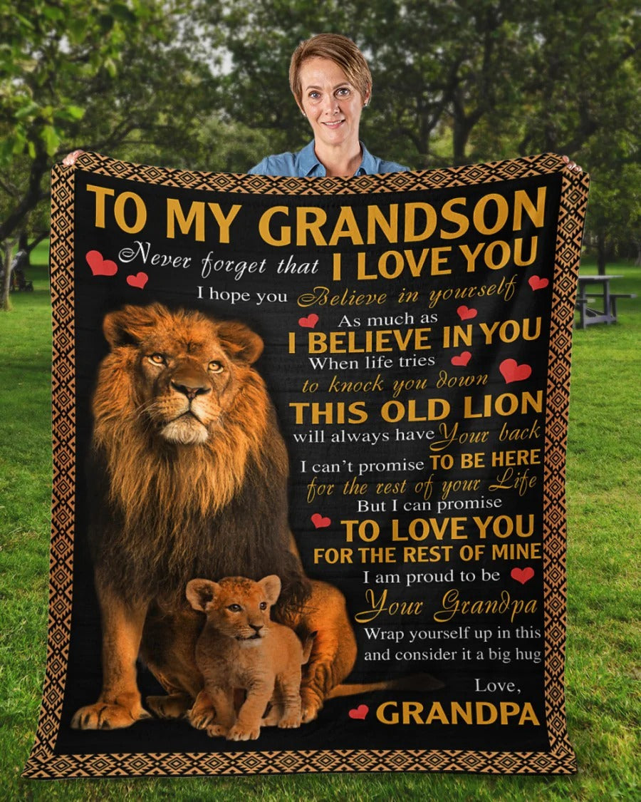 BLANKET FOR GRANDSON – COMFORT & WARMTH GIFT FROM GRANDPA  Sherpa Fleece Quilt Blanket ntnt00 (SKUB09-113)