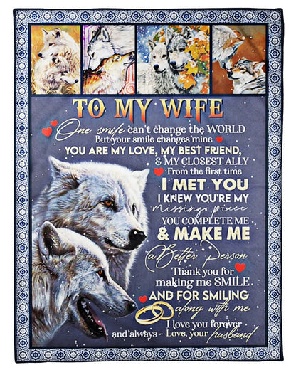 To My Wife Blanket – Wrapped In Love From Husband