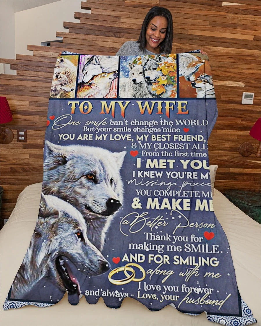 To My Wife Blanket – Wrapped In Love From Husband