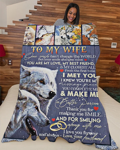 To My Wife Blanket – Wrapped In Love From Husband