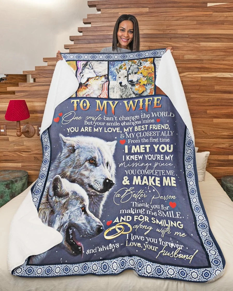 To My Wife Blanket – Wrapped In Love From Husband