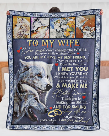 To My Wife Blanket – Wrapped In Love From Husband