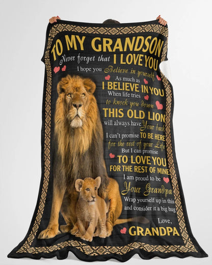 BLANKET FOR GRANDSON – COMFORT & WARMTH GIFT FROM GRANDPA  Sherpa Fleece Quilt Blanket ntnt00 (SKUB09-113)