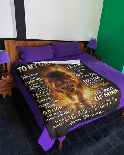 BLANKET FOR GRANDSON – COMFORT & WARMTH GIFT FROM GRANDPA  Sherpa Fleece Quilt Blanket ntnt00 (SKUB10-116)