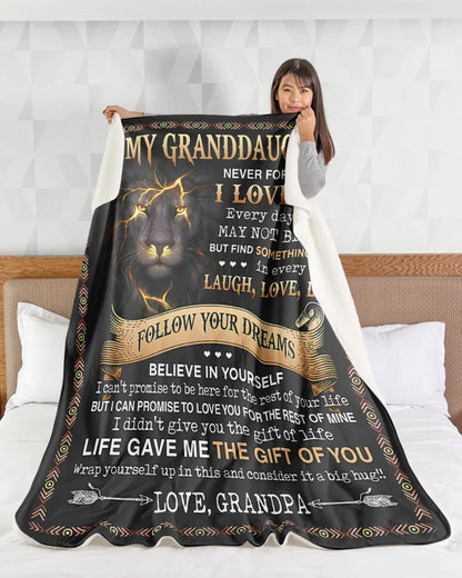 BLANKET FOR GRANDDAUGHTER – COMFORT & WARMTH GIFT FROM GRANDPA  Sherpa Fleece Quilt Blanket ntnt00 (SKUB09-44)